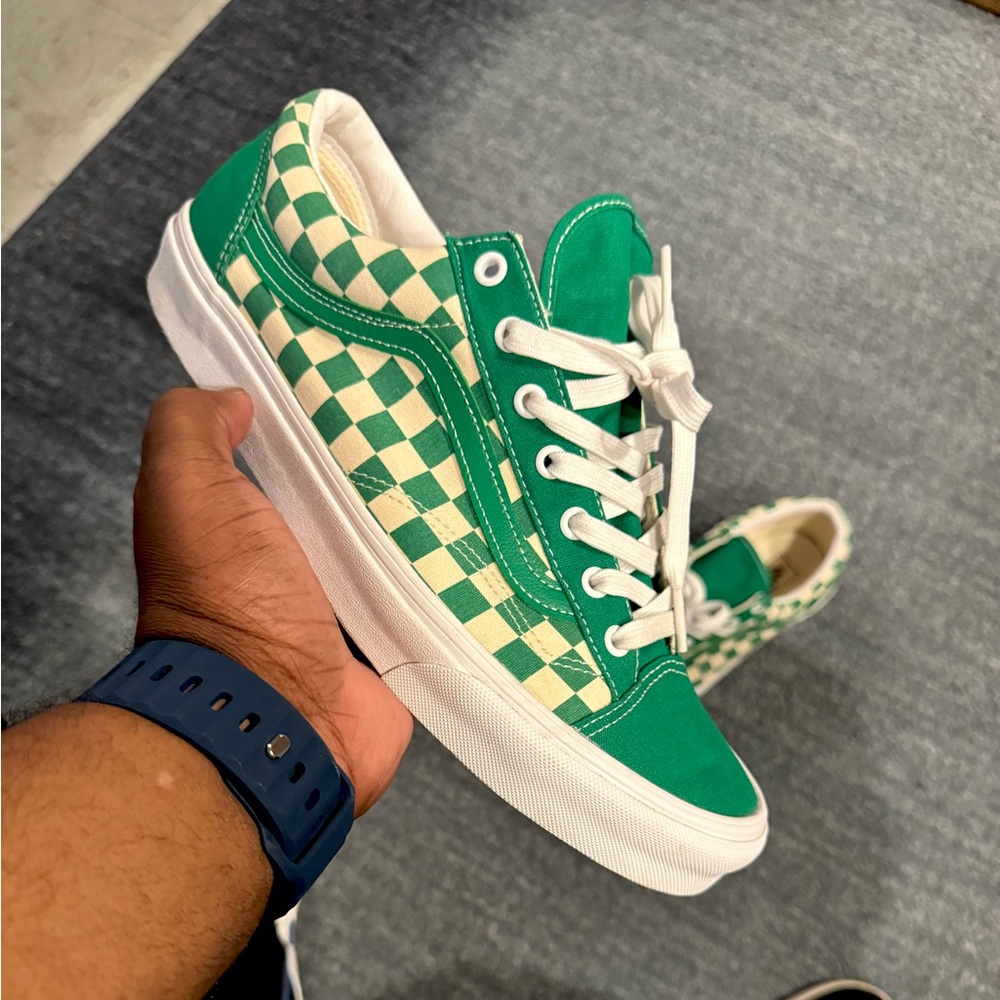 Green Checkered Style 36 Vans Size 11.5 Good Condition. Worn once!